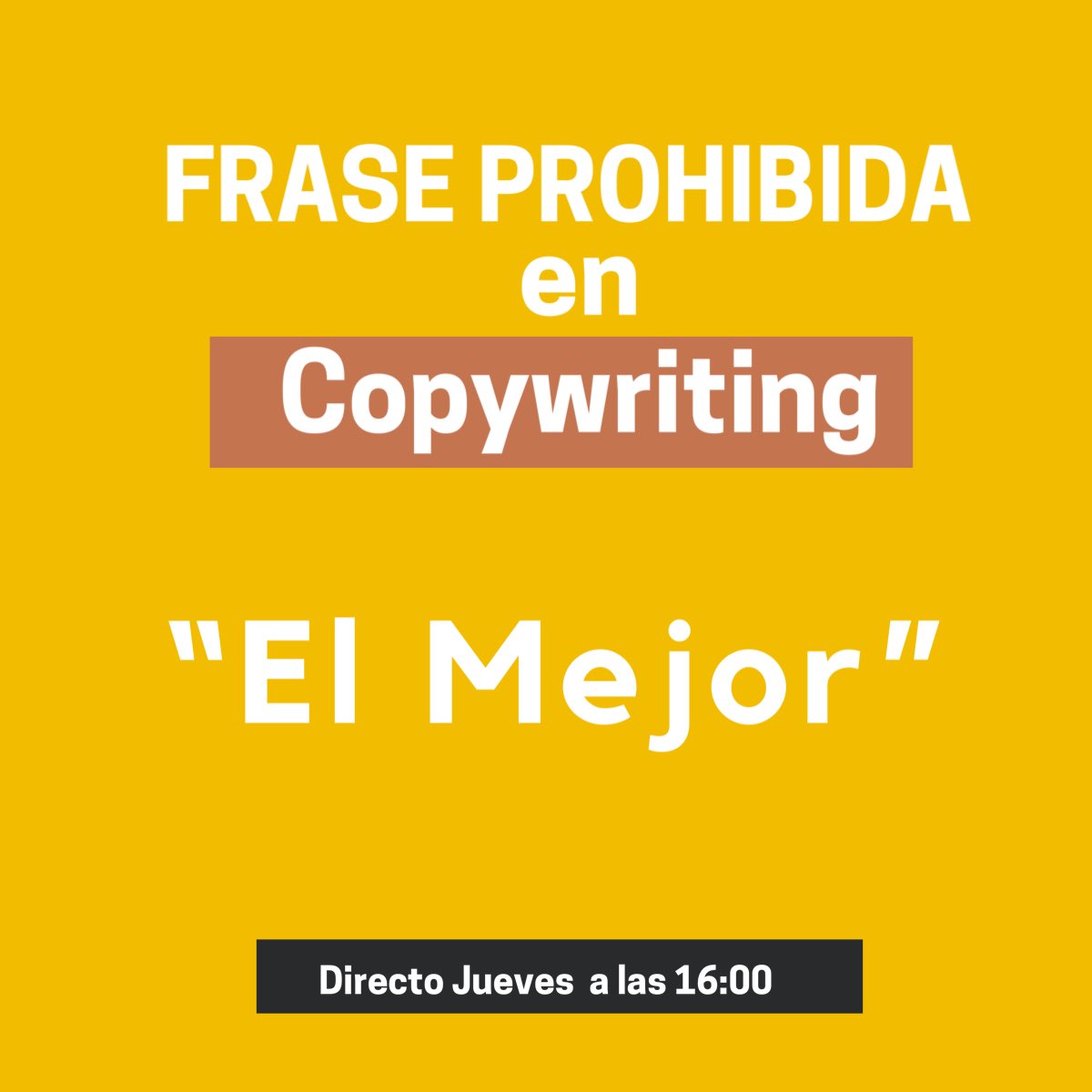 Cuando decimos que Soy/Somos los mejores ,
¿ Por qué? ¿para quién?⁣
Si no especificas los beneficios que tu cliente va a llevarse con tu producto o servicio , decir q es el mejor no es la manera adecuada para vender.⁣
De esto hablaremos mañana con <a href="/nupecco/">Nuria Pérez - Copywriter</a> en nuestro direct