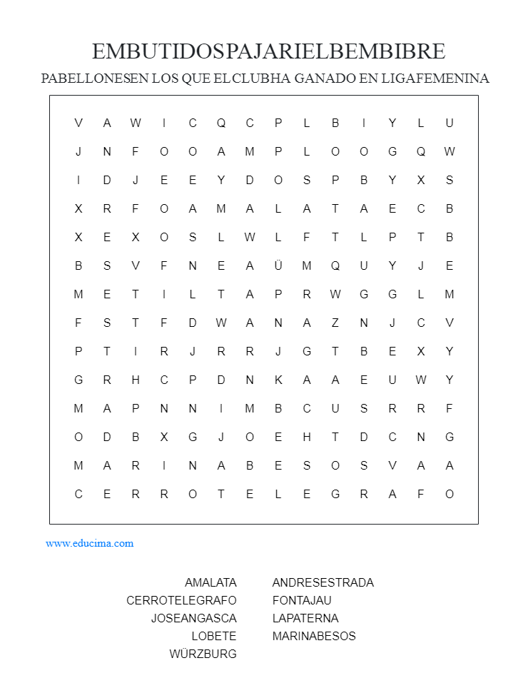 Embutidos Pajariel Bembibre P D M على تويتر Pasatiempos De Cuarentena Parece Que El Crucigrama Era Dificil Asi Que Os Retamos Con Una Sopa De Letras Debeis Buscar Pabellones