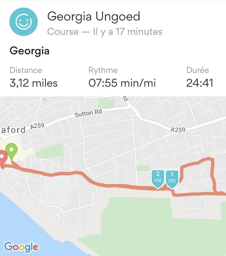 SaltdeanWomenFC's tweet photo. Another one of our Tigers is in! This time it’s speedy @gungoed10 who somehow managed to record it in French! A cracking time and the fastest so far from the whole team! Well done Georgia, all for a great cause @Run5k4NHS 👏🏻🐯 https://t.co/sRLL0u9PRS