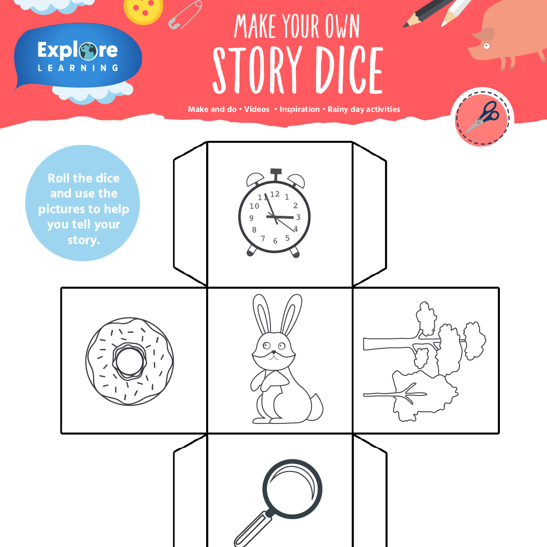 Wednesday seems like the perfect day to create your own story dice!⁠ Choose from our three templates, colour in your dice⁠, cut along the lines and glue your dice together. Then roll the dice and use the pictures to help you tell your story 🤗 soo.nr/CgsE