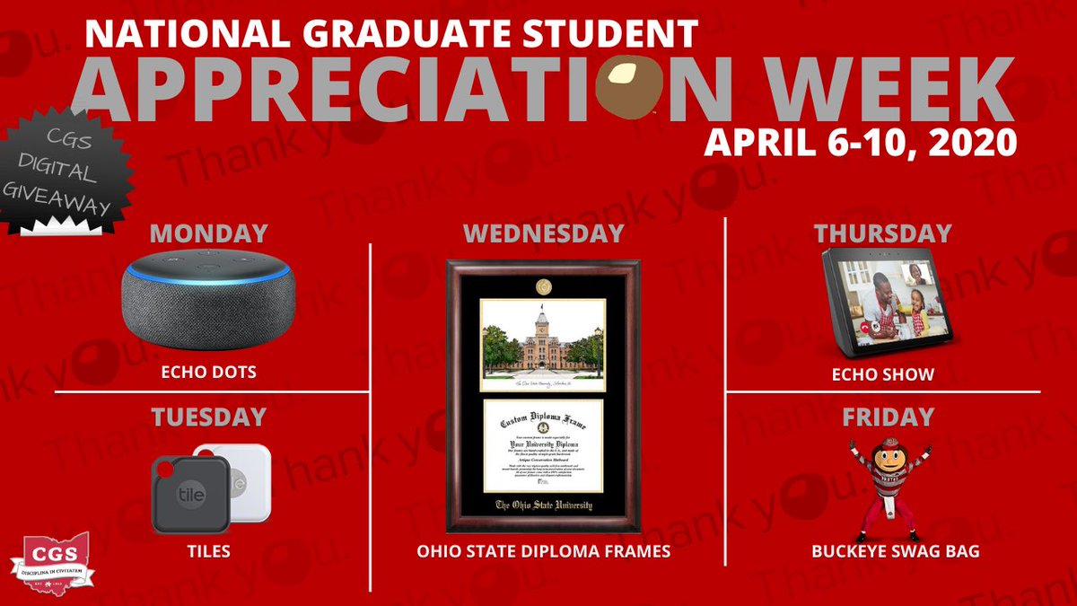 cgsosu's tweet photo. WEDNESDAY: Retweet this tweet with a gif showing us the first thing you’re planning to do post-quarantine for a chance to be entered into today’s drawing!

Be sure to use: #OSUGradLove #GPSAWeek https://t.co/HBLt1AckdD