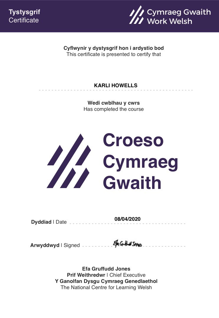 MissHowells2's tweet photo. Welsh Development Course done ✅  I really enjoyed it and can’t wait to use my new skills 😁 https://t.co/DmxkdDKvwB