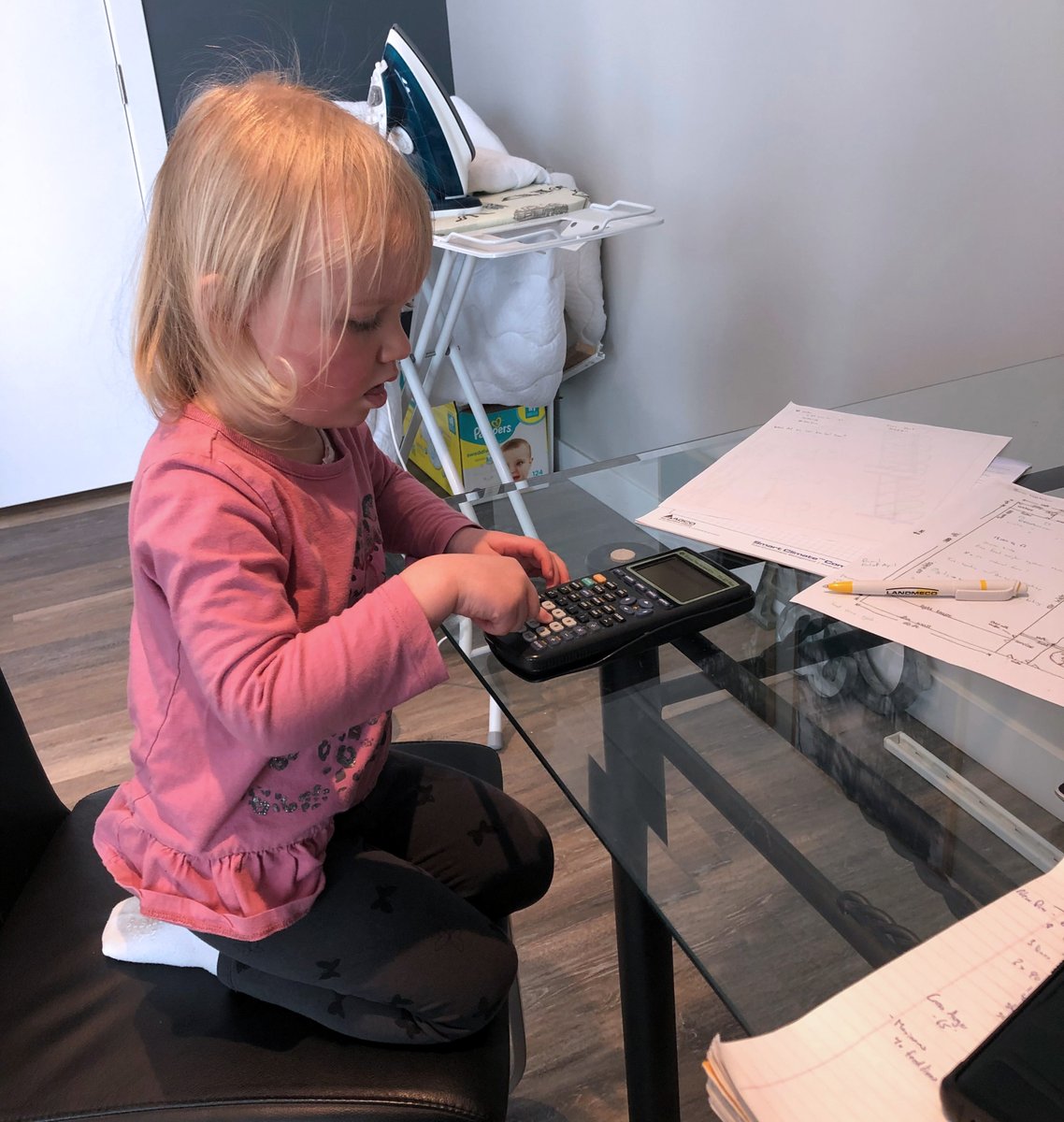 'Sorry Dad, your numbers are wrong, let me do it!' - Madison (almost 3, daughter of Arjan from Lacombe) #WorkingFromHomeLife