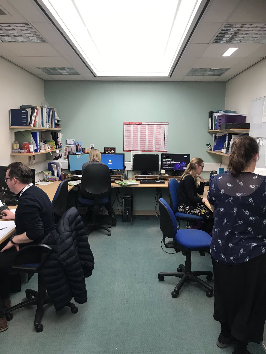 cpeedell's tweet photo. Message to reassure cancer patients during the #COVID19 pandemic. We are still treating you to the best of our ability. Here are Teesside’s radiotherapy physicists &amp; dosimetrists planning radiotherapy; and our chemo team in PPE on the chemo unit. #NHS https://t.co/BptkvmgnvT