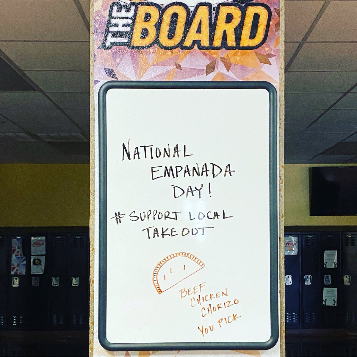 SCTigersHS's tweet photo. @the_sc_board for Wednesday, April 8th. #nationalempanadaday #supportlocaltakeout https://t.co/K5kIFhnMgL