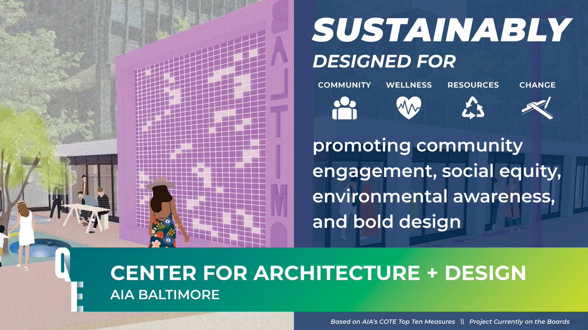 <a href="/AIABaltimore/">AIA Baltimore</a>'s Center for Architecture + Design is #SustainablyDesigned for <a href="/AIANational/">AIA</a> #COTETopTen Measures: Community👨👩👧👦 \\ Wellness❤️ \\ Change⚡️ \\ Resources♻️
Explore more QE projects here: quinnevans.com/work
#QEGoingGreen #ItISEasyBeingGreen #sustainability