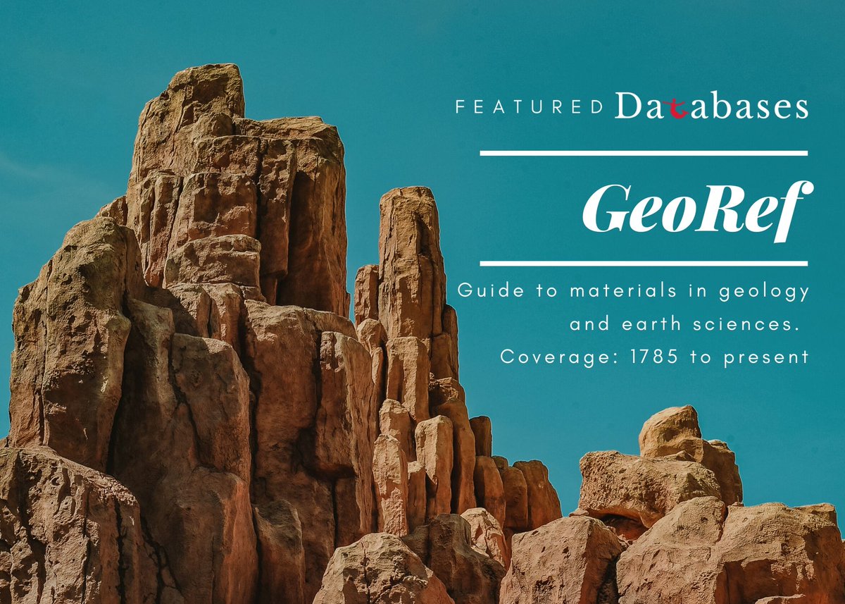 DsonLibrary's tweet photo. Did you know that every month the #DsonLibrary features databases that the #Dson community has access to? Our first #FeaturedDatabase this month is GeoRef. If you are looking for materials on #geology and the #earthsciences this database if for you! @DickinsonCol https://t.co/kjhXG2400P