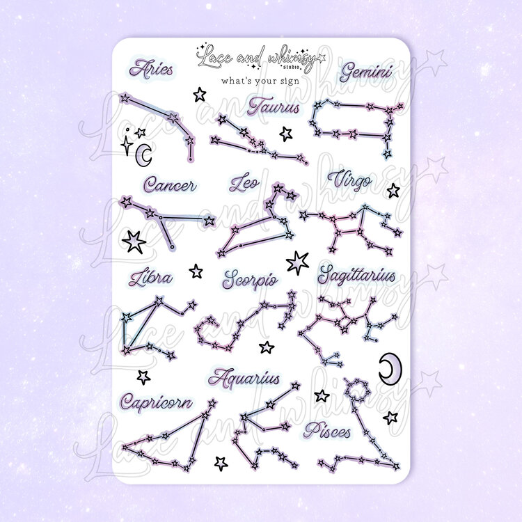 My sticker sheet themes tend to be dreamy, celestial, pastel, and witchy vibes! ✩ https://www.laceandwhimsy.com/the-sticker-shop?category=Sticker+Sheets