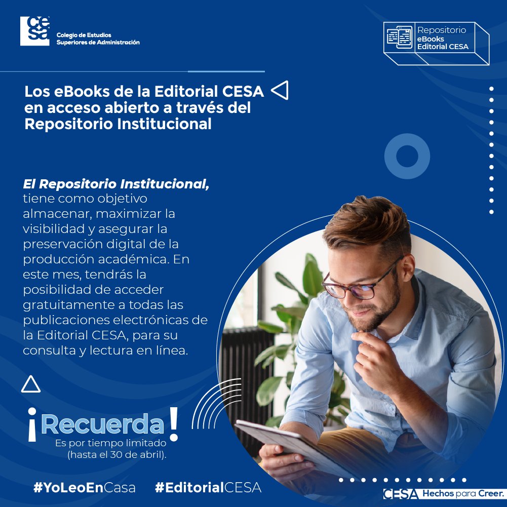 CESA_edu's tweet photo. ¡Te traemos los E-Books exclusivos de nuestra Editorial por tiempo limitado! 🔝🤓
👉Conoce todos los recursos digitales que tenemos para ti aquí: https://t.co/sfZBYBBzpN
#CesaVirtual #EditorialCesa #YoLeoEnCasa https://t.co/LfdY55tuqV