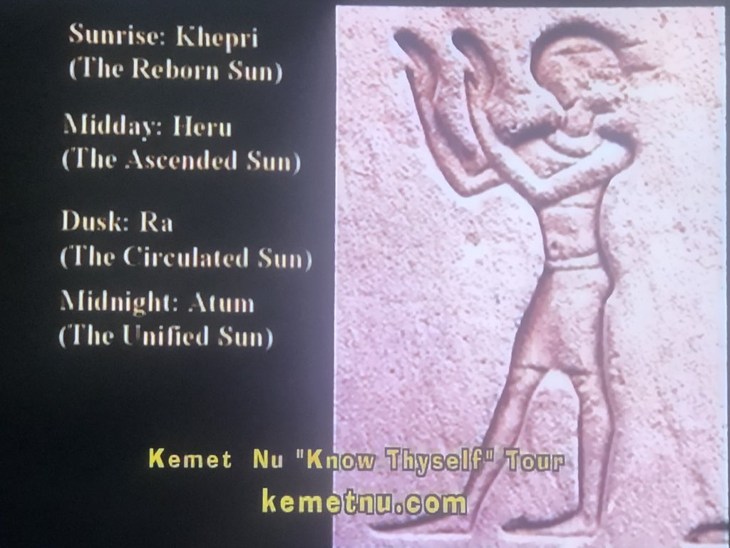 3/8 Notice the ancient Kemet origin of raising one’s hands in prayer. In Kemet it was done in the direction of the . In Islam it’s done at specific positions of the earth to the sun .