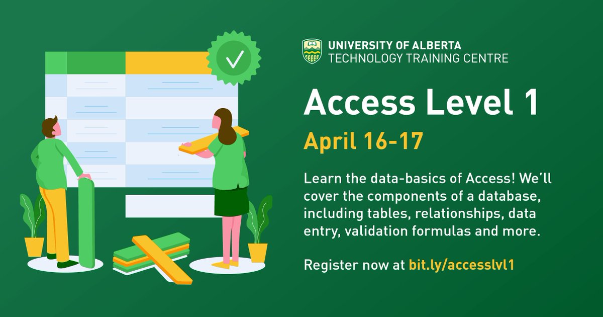 TTCUOFA's tweet photo. Learn the data-basics of Microsoft Access in our introductory course, April 16-17 via Zoom. We’ll cover the basic components and functions of a database, including tables, data entry and validation, relationships, formulas and more! Register today at https://t.co/P3toTQwfF4 https://t.co/Z26jEuVLbx