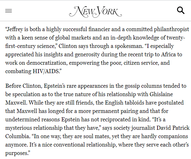 One such fraudster once considered a technocrat philanthropist, donating millions to "advance science"Is none other than one Jeffery EpsteinHe even sat on the board of the, wait for itRockefeller Institute!You can check out the 2002 NYMag puff piece below for more juice
