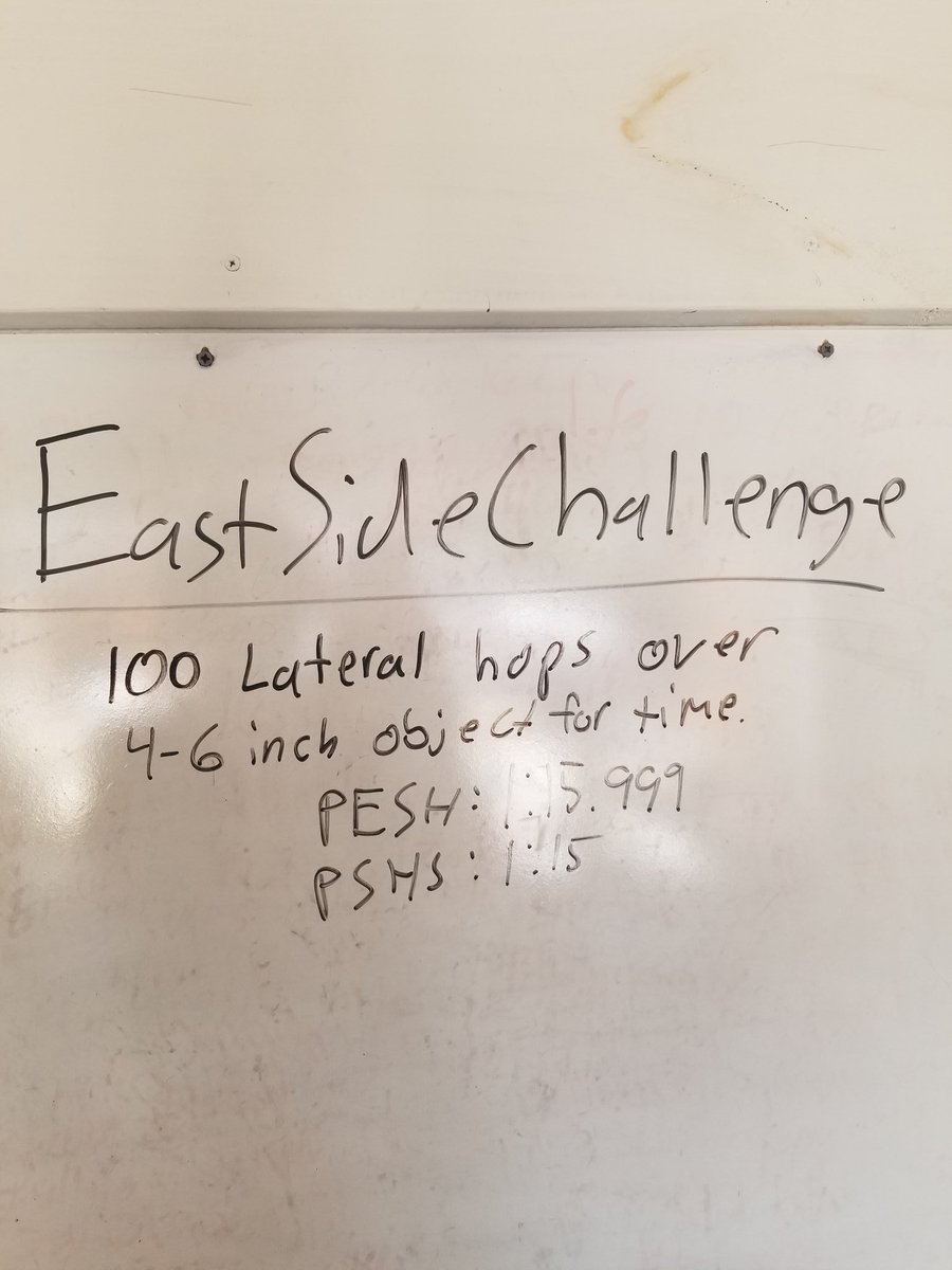 PlanoEastATs's tweet image. EastSideChallenge. Bad news and more bad news. Video still out and still on a losing streak. 100 lateral hops over a 4-6inch(ish) object. PESH Foley1:16 PSHS Foley1:15 #EastSideChallenge #keepmoving @EastsideStrong @PESHgirlssoccer @sbsolis24 @planoeastsb @PehsBall @PESHsports