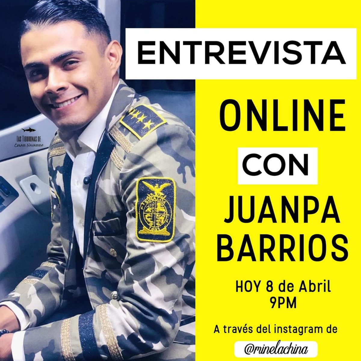 GarmaMily's tweet photo. 🚨 @juanpatsoficial  EN VIVO 🚨
Este miércoles 8 de Abril disfruta de una entrevista  online a través del instagram @minelachina en punto de las 9:00 p.m.
#ConTodoYContraTodos #DeLoBuenoLoMejor
___________________________________ 
@juanpatsoficial
@teamtiburonas 🦈✨ https://t.co/uqqNeOxu6c