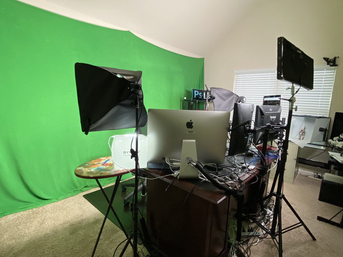 terryleewhite's tweet image. A Behind the Scenes Look at My #WFH Creative Setup #AdobeCreativeSetup #AdobeLife #WFHSetup #StayHome #StaySafe #livestreaming