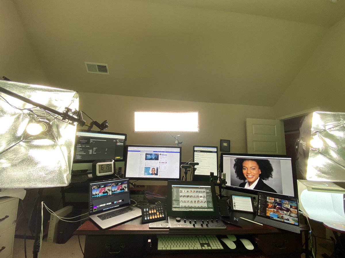 terryleewhite's tweet image. A Behind the Scenes Look at My #WFH Creative Setup #AdobeCreativeSetup #AdobeLife #WFHSetup #StayHome #StaySafe #livestreaming