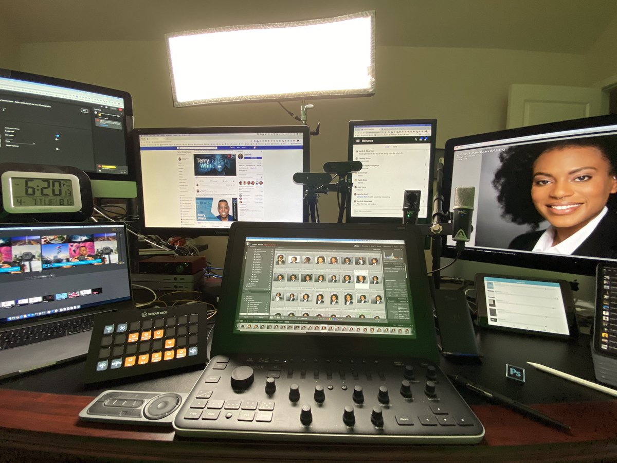 terryleewhite's tweet image. A Behind the Scenes Look at My #WFH Creative Setup #AdobeCreativeSetup #AdobeLife #WFHSetup #StayHome #StaySafe #livestreaming