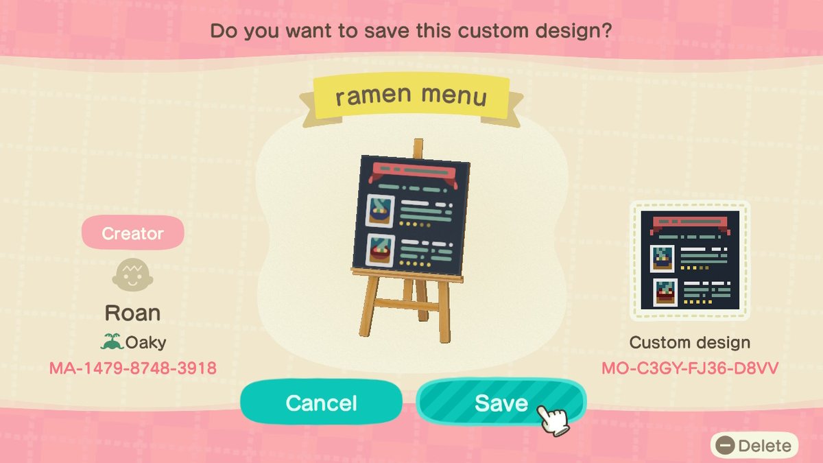 Made a custom ramen stand with a menu!! feel free to use!  #ACNH
