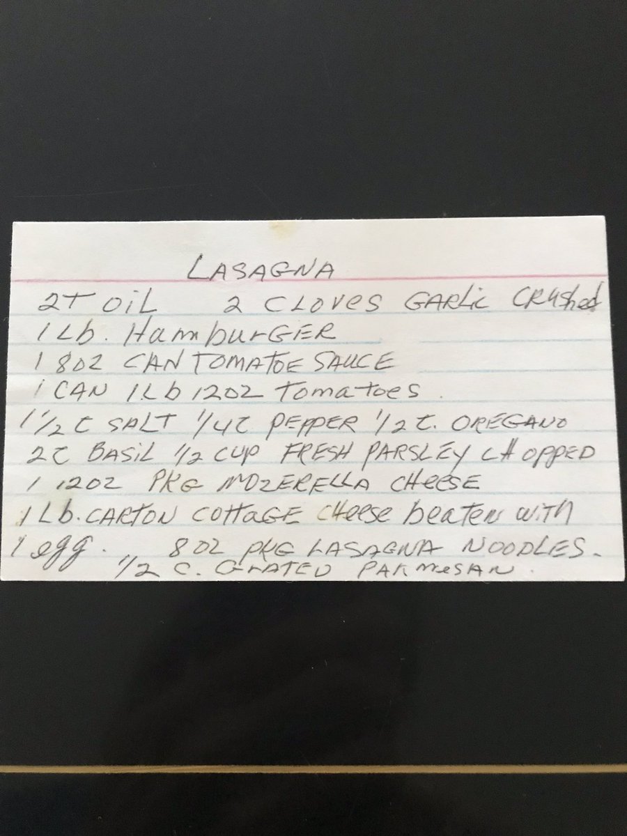 GhioProf's tweet image. Looks like we’re out of time. Great answers today. Look for Org ID as you examine other companies. Here’s my mom’s lasagna recipe. You’re welcome. 😊