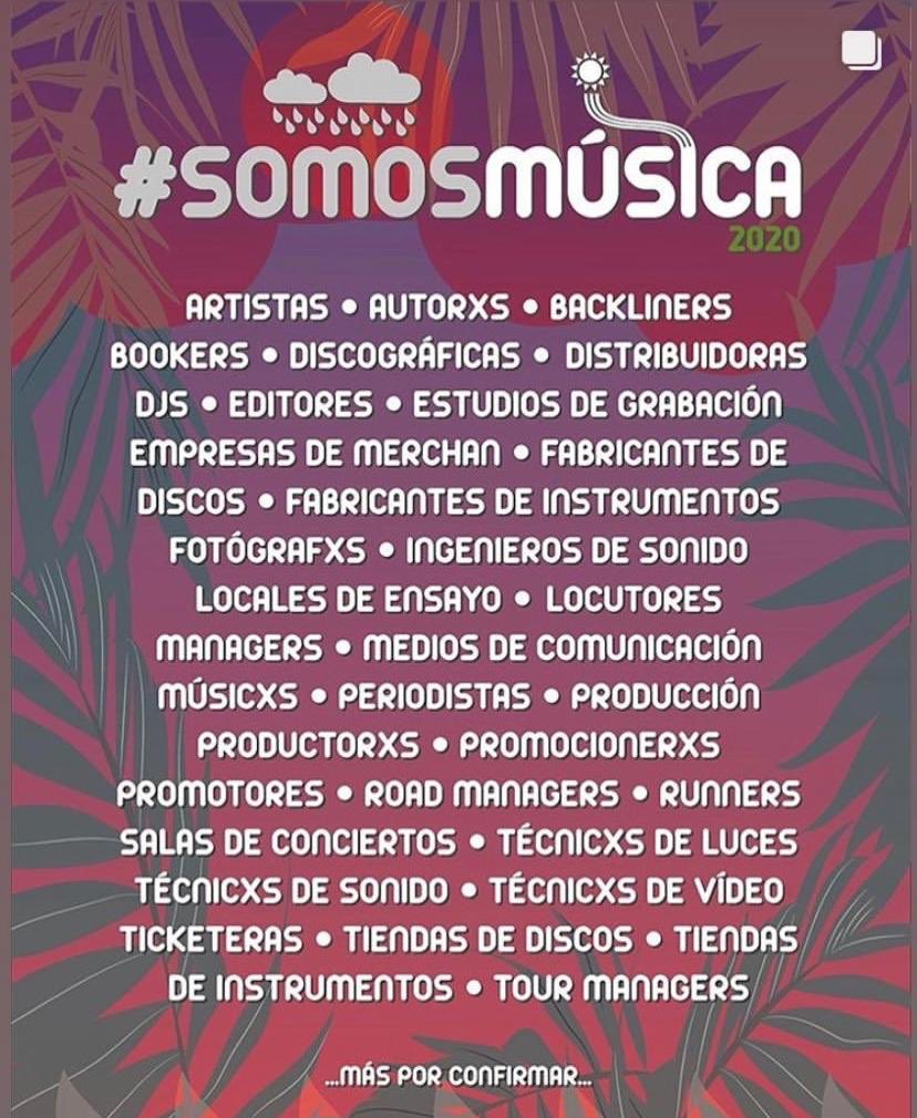 Parece que volveremos a ser los últimos en recuperarnos en todo esto. Cuando pase esta mierda, por favor, acordaos de lo que la música ha hecho por vosotros e intentad hacer algo por la música. Como siempre, solo nos quedáis vosotros 💙