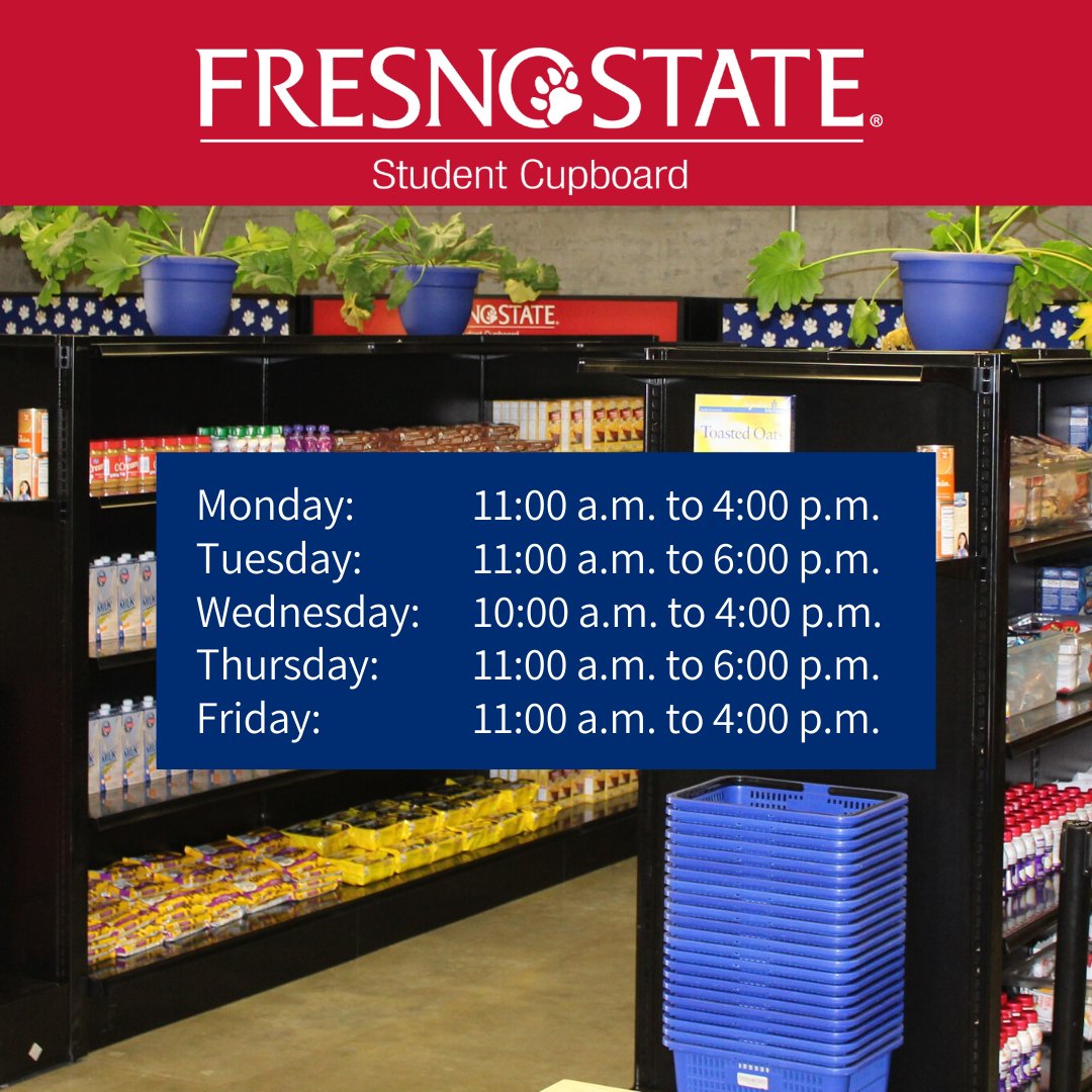 StudentCupboard's tweet image. Just a reminder that the Student Cupboard is still open normal operating hours during spring break. #FSFoodSecurity