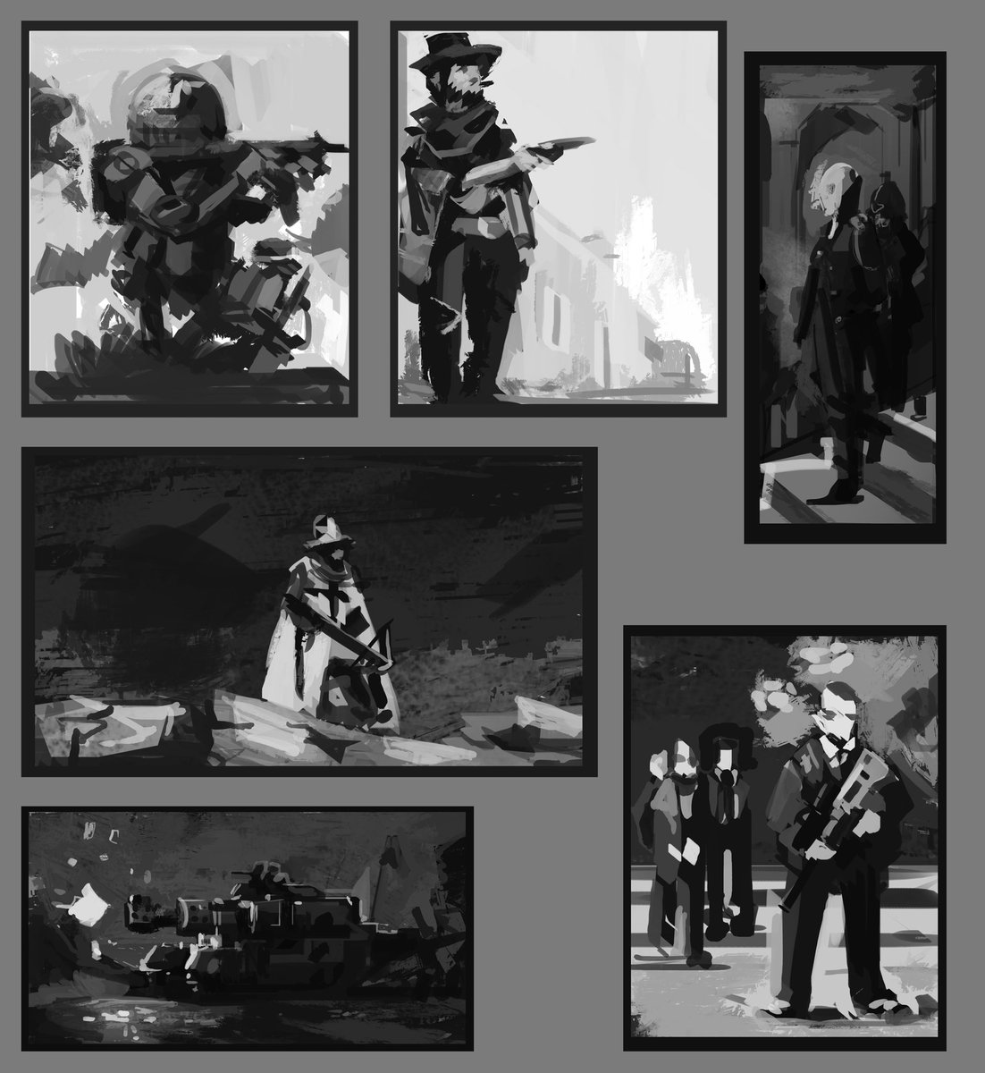 Value studies, trying to up my painting game... 