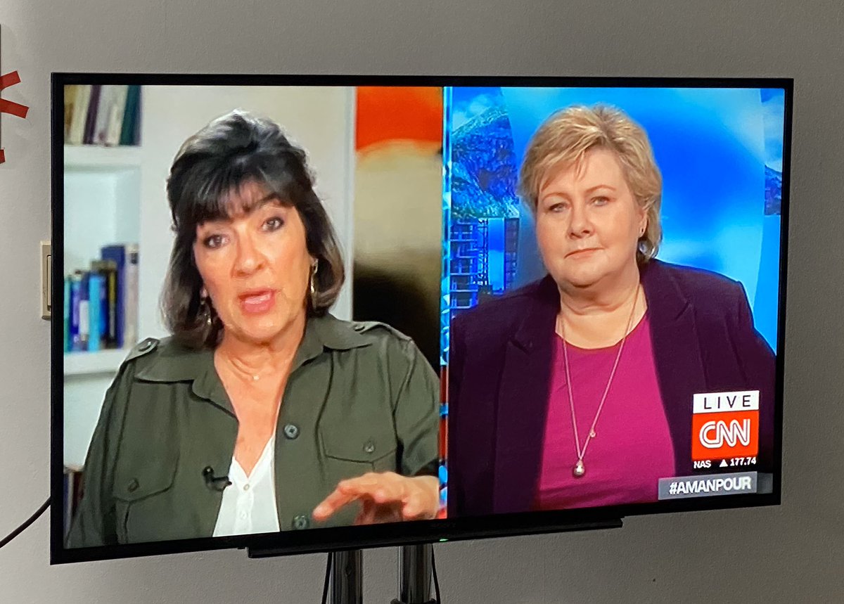 Statsminister <a href="/erna_solberg/">Erna Solberg</a> hos @camanpour på <a href="/CNN/">CNN</a> i kveld om Norges korona-håndtering nasjonalt og internasjonalt.

📺: edition.cnn.com/videos/tv/2020… #koronaNorge #COVID19norway