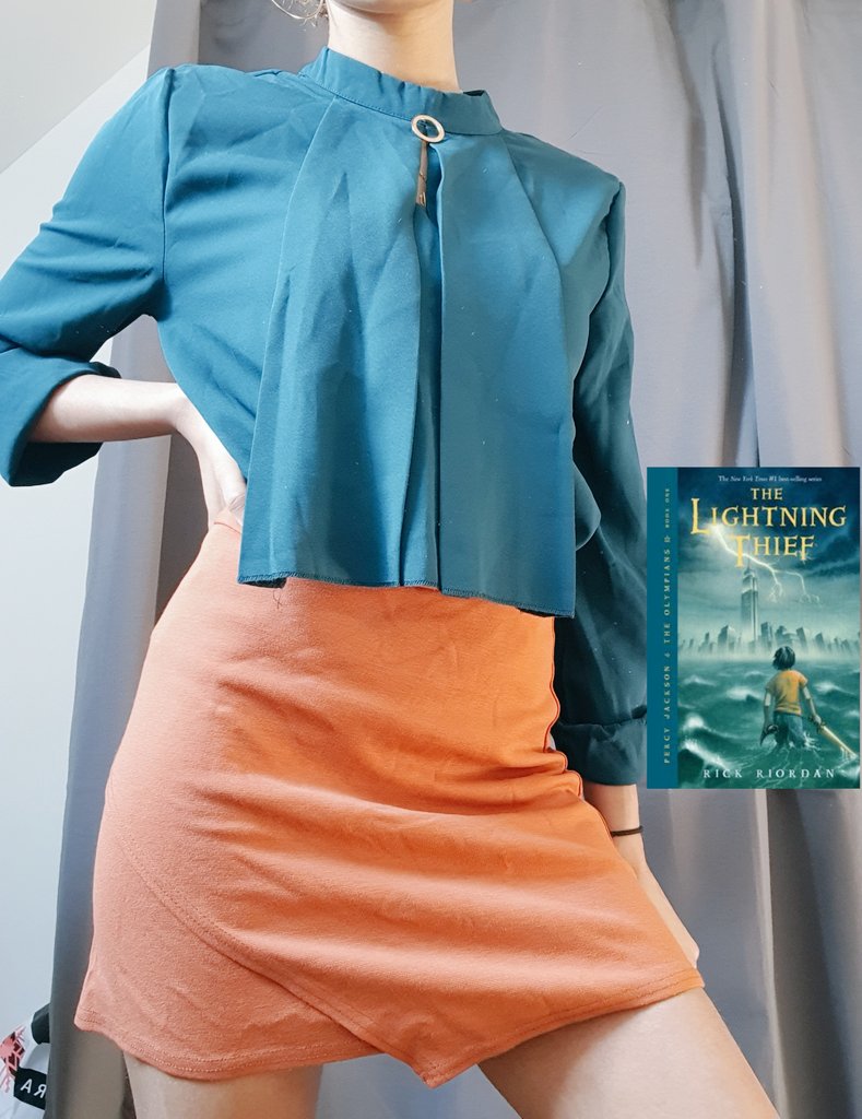 percysluv's tweet photo. Percy Jackson books as outfits 

@camphalfblood thank you for everything https://t.co/SLVDsKtN8f
