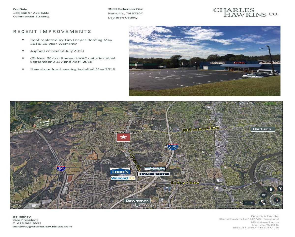 Commercial Building for Sale! ±20,568 total SF available in active retail corridor of Nashville!  Contact Bo Rainey for more information!

#commercialrealestate #Nashville