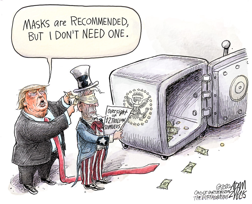 adamzyglis's tweet photo. Nothing to see here... (Trump firing 7 IGs in charge of oversight) #DYImask #facecoverings #Masks4All #Trump #COVID19 #StimulusPackage2020 @TheBuffaloNews https://t.co/XVdBpvUO3k https://t.co/5i0AKLNqqO