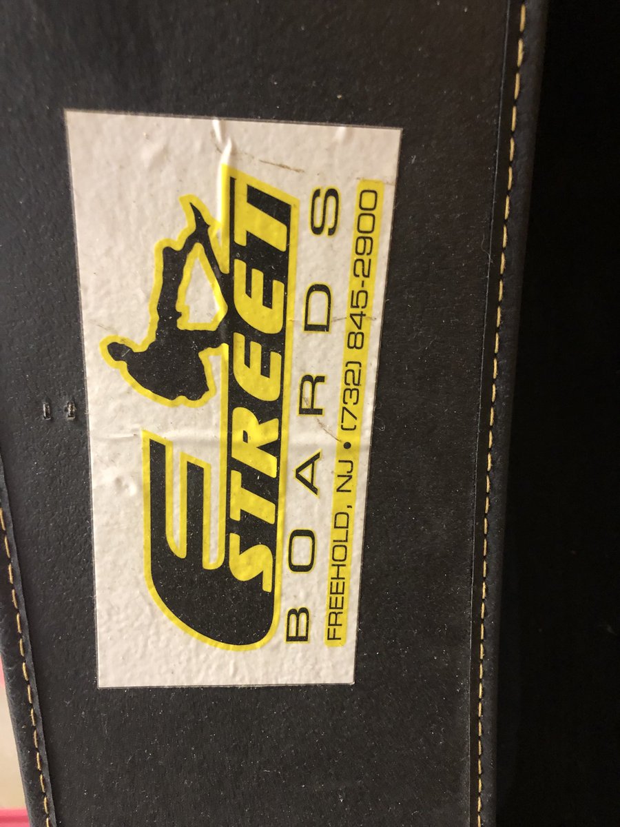 Can’t imagine anyone else has one of these. On my guitar case from 7th grade.  E street skate shop didn’t last long. #Freehold