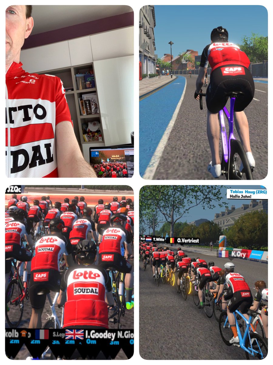 NicoMagherman's tweet photo. @Lotto_Soudal @GoZwift @CalebEwan @PhilippeGilbert @johndegenkolb @DeGendtThomas @NatLot_Belgie It was hard @Lotto_Soudal @GoZwift @CaptofCycling https://t.co/xAC9fp1uTv