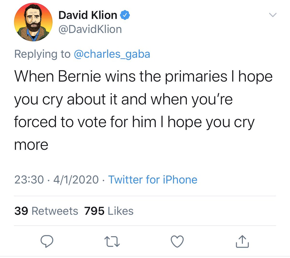 David Klion’s tears are 