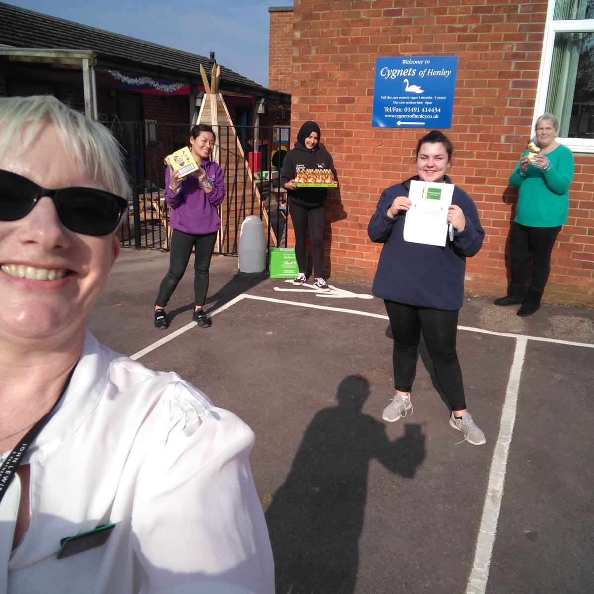 BrandExHighWyc's tweet photo. Delighted to have brought some gifts from the @waitrose #EasterBunny to children at St Mary's and Cygnets nurseries in #HenleyonThames today! #wearepartners @johnlewisandpartners https://t.co/qixtetWveK