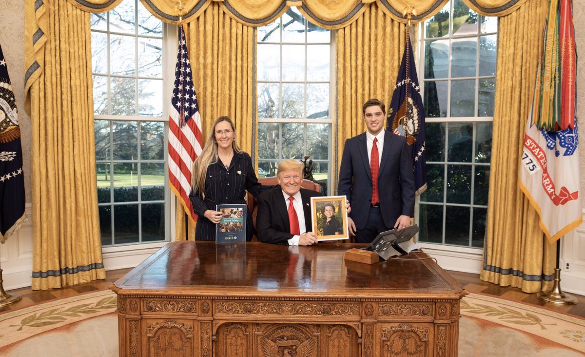As the meeting concluded, President Trump invited me to the Oval Office for a private moment.The President took Jesse’s photo and stared at it for a few moments. He asked if he could sign it and called Jesse’s courage in the face of a shooter “amazing.”