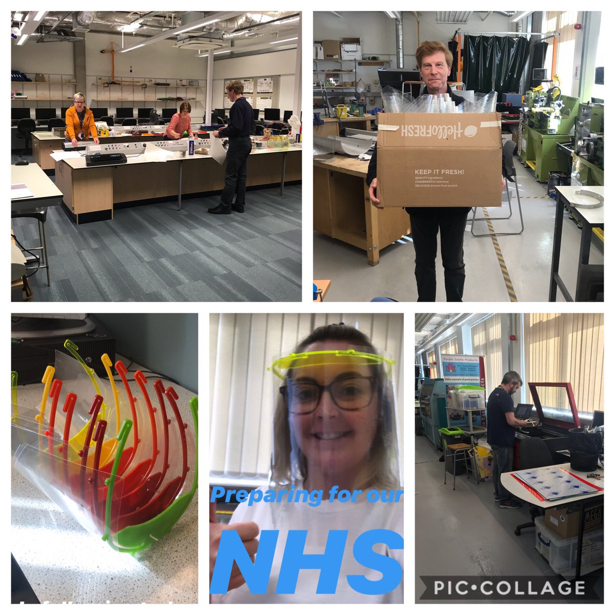 Forfar Academy Technical Team have been working hard to produce visors for the NHS. Thanks to Mr MacArthur, Mr McParland, Miss McDyer, Mrs Shepherd and Mrs Hill.
#StayHomeSaveLives #Teamwork #NHSheroes