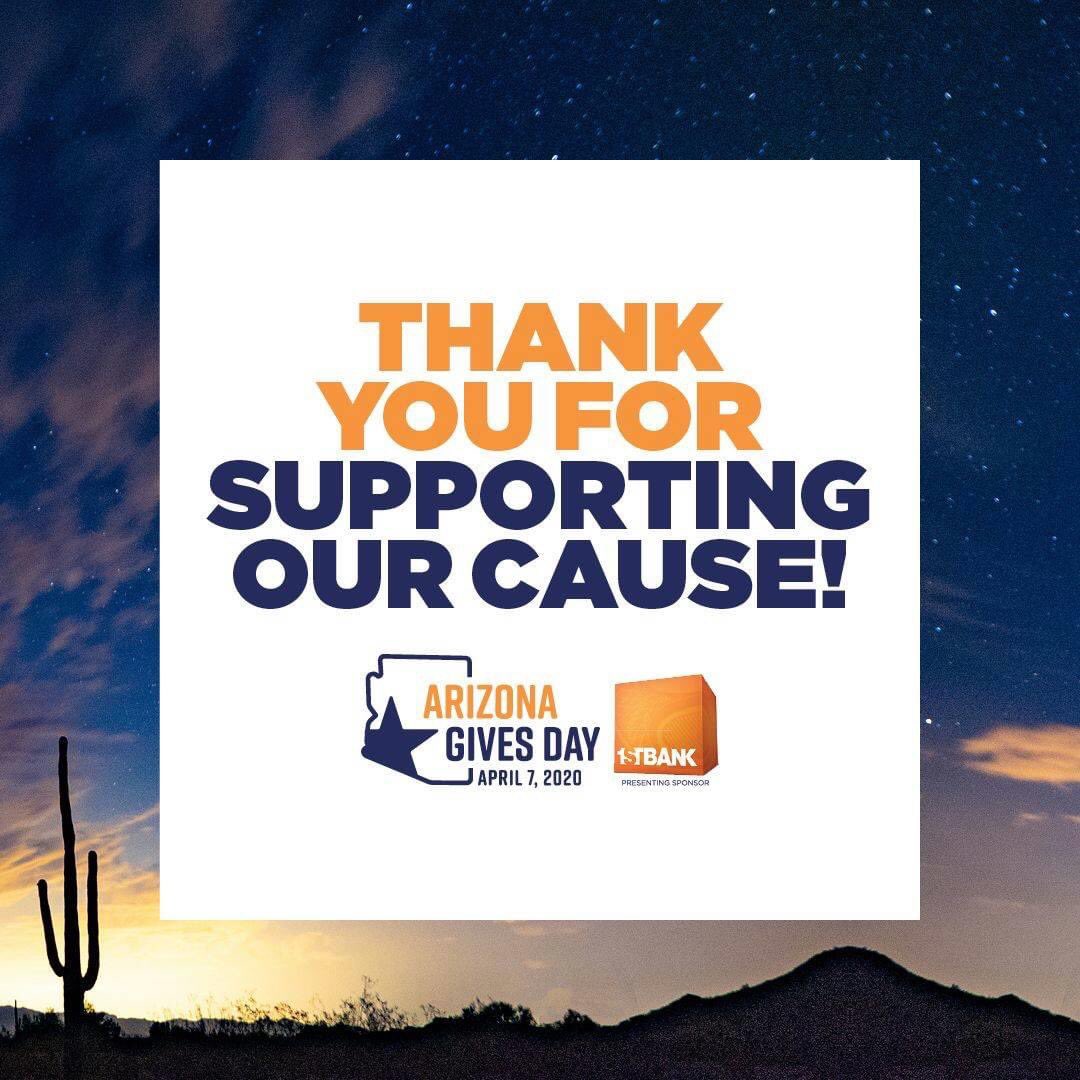 TeenChallengeAZ's tweet photo. We just wanted to say again from the bottom of our hearts THANK YOU! Thank you to everyone who participated in prayer and in giving this Arizona Gives Day! We love and appreciate you all! We could not do this without you!
#tcazgivingback #savinglives https://t.co/MlSOu3sJt9