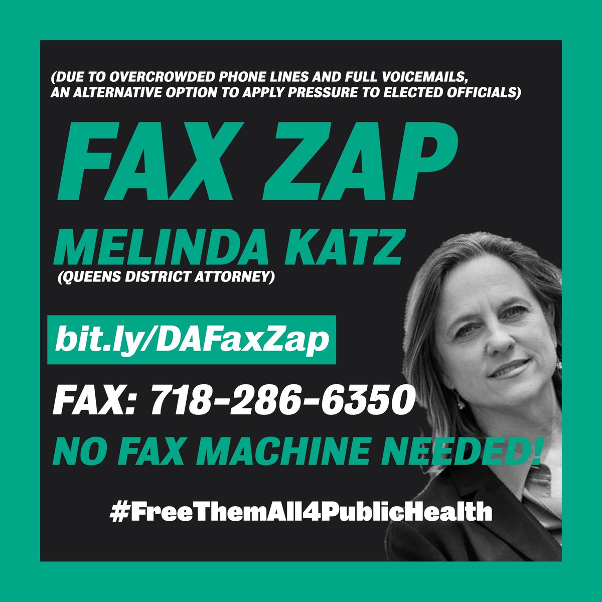 FAX ZAPMelinda Katz(Queens DA) http://bit.ly/DAFaxZap FAX: 718-286-6350 #FreeThemAll4PublicHealth