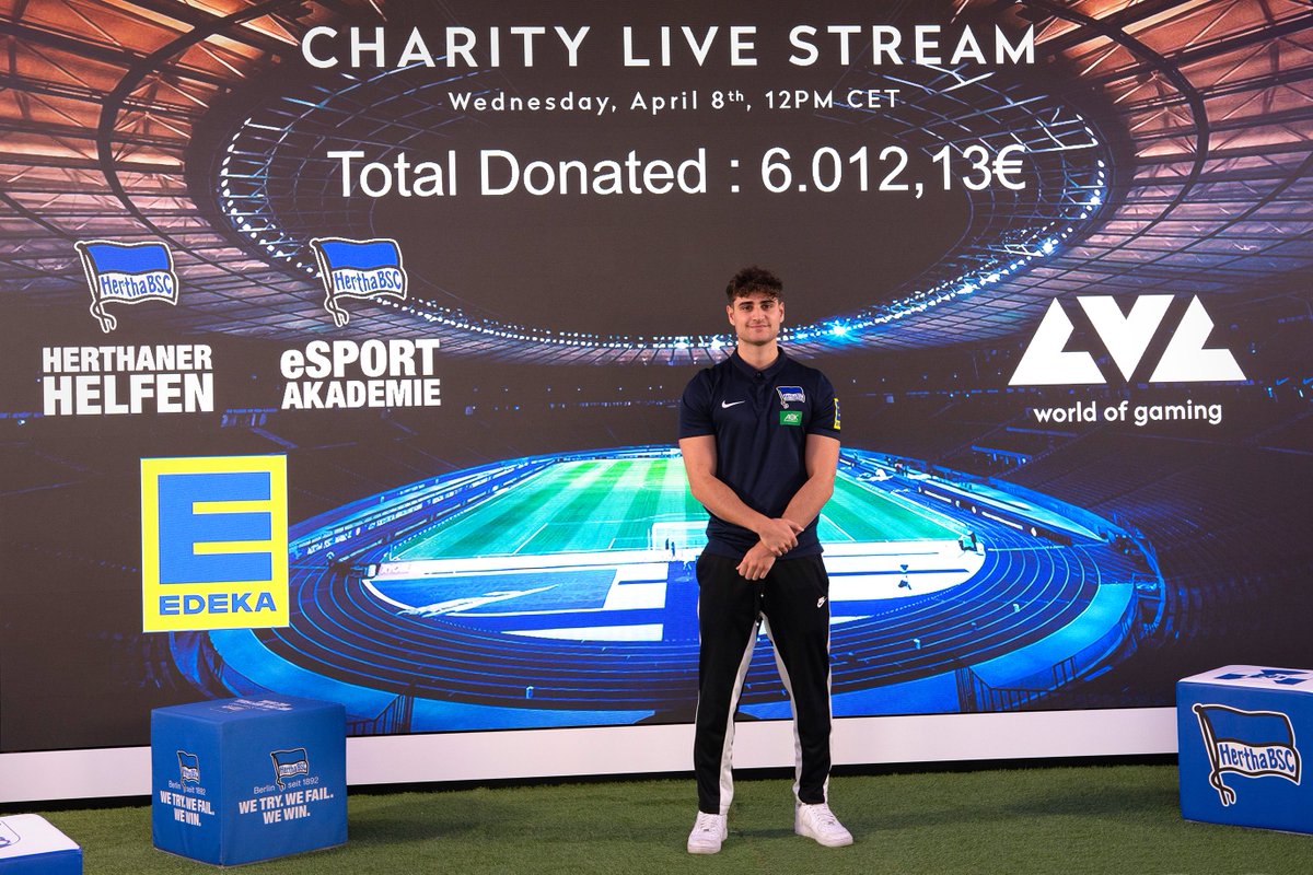 lvlglobal's tweet photo. WHAT A DAY! 🚀🚀🚀

More than 6000€ in total for a good cause - all thanks to the amazing gaming community.

Our charity stream together with @EliasN97 from @HerthaBSC was a huge success. 

#hahohe #herthanerhelfen #LVL https://t.co/emA2Lk7DWQ