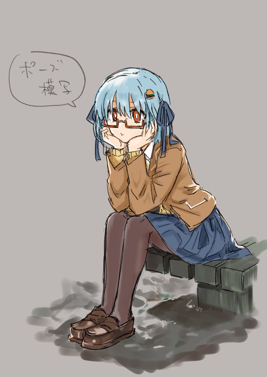 絵日記にするようなこともなかったのでピンタレストからかわいいポーズを模写してしわとかそこらへんを勉強した 