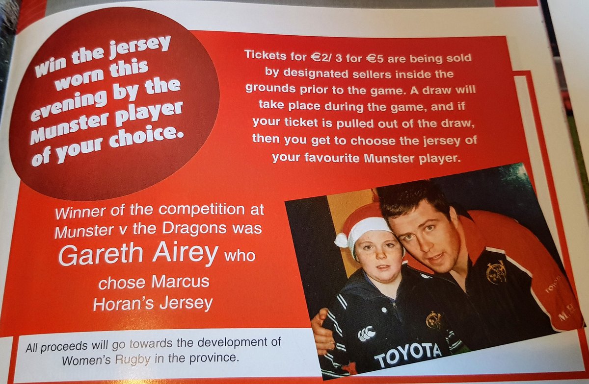 Congrats to Gareth Airey who won Marcus Horan's jersey, I hope it fit him. #SUAF  #ClassicMunster  #MunVSal