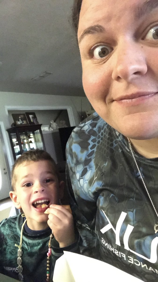 coach_sather's tweet photo. Day 3 quarantine craft picked by my nephew Waylon. He wanted to make fishing necklaces to attract fish 😂🐢 #BwoodQuarantineSpiritWeek https://t.co/EXCsf6RJNr