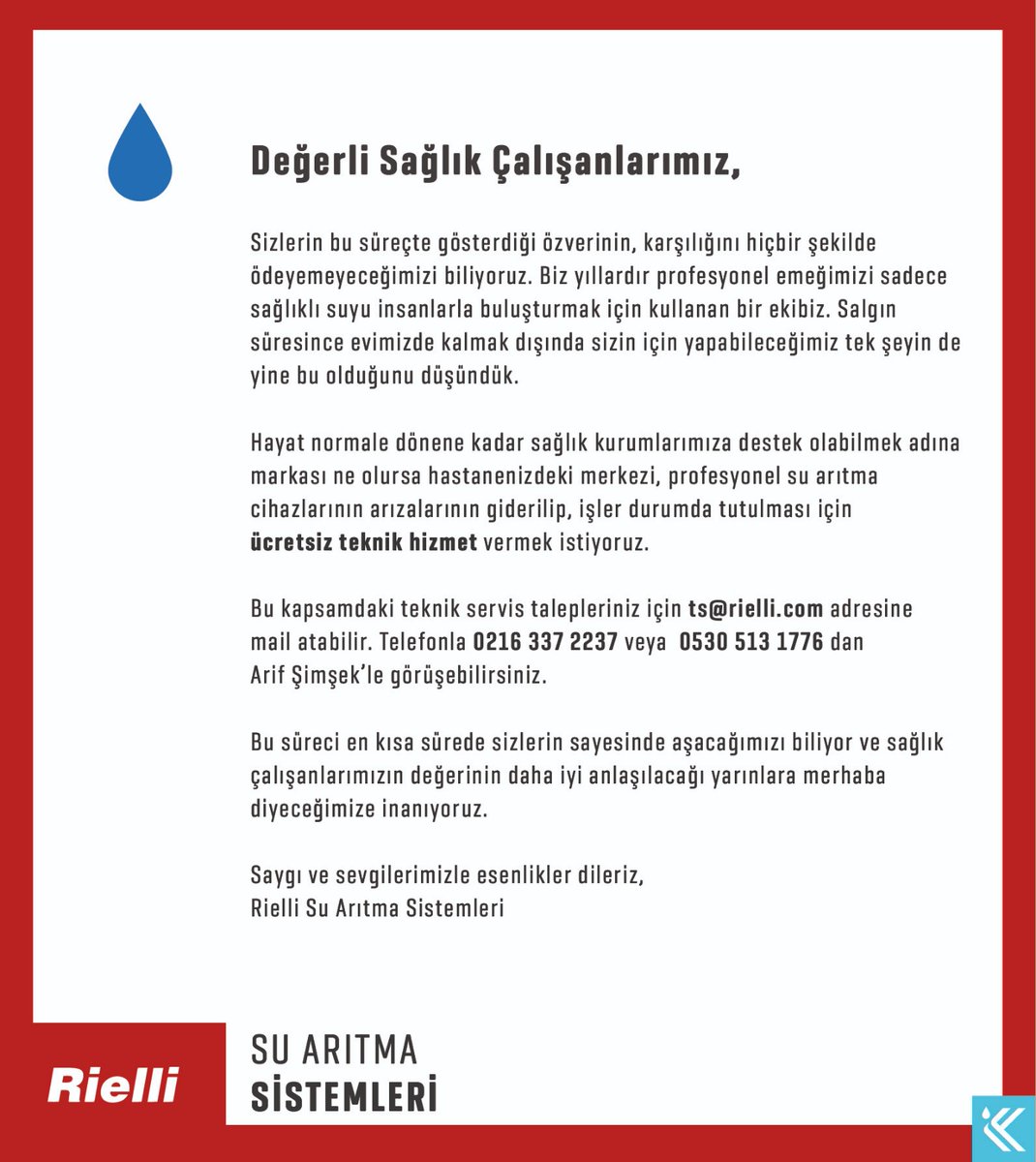 Bu süreçte sağlık çalışanlarının yanında olmak için çalışmaya devam ediyoruz. #Rielli #corona #COVIDー19 #coronaturkiye