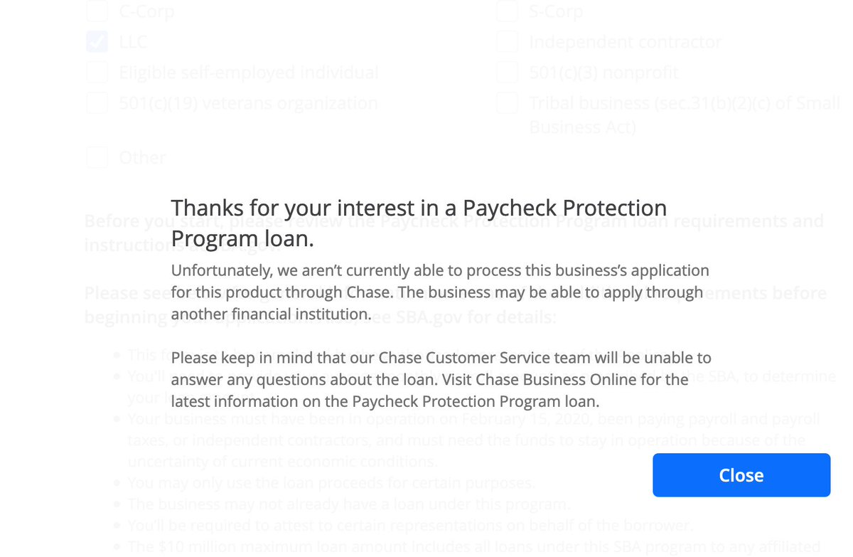 hillaryzee's tweet photo. Hey @chaseforbiz @Chase  I was finally able to submit my #PPP loan app request with you today but never got confirm email.  I heard I had to redo.  I tried and got this...WTF https://t.co/14MQA7nAbw
