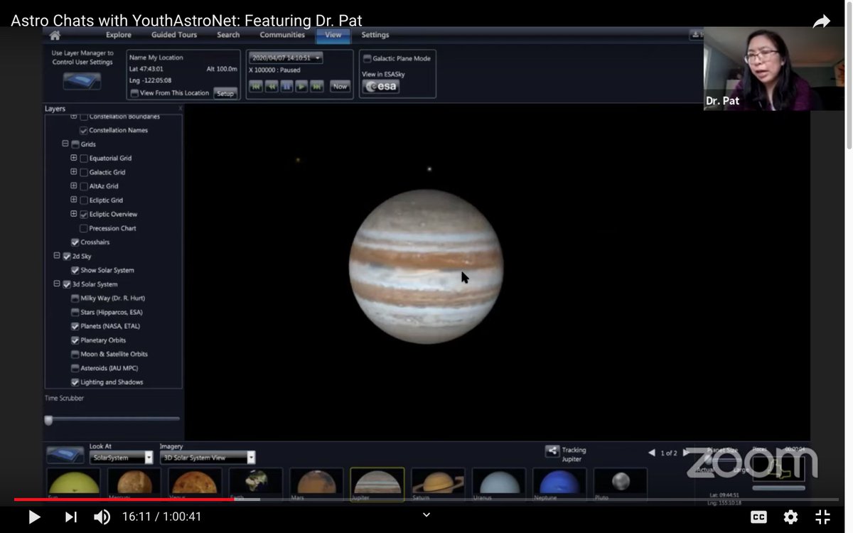 WWTAmbassadors's tweet photo. Thanks to Erika Wright @MicroOBS for an awesome #Astrochat on things to do &amp; see in WorldWide Telescope, incl. mini-lessons on the earth’s place in the universe, our neighbor galaxy Andromeda, supernovas &amp; other cool topics. Check it out: https://t.co/NJF0gFpU9z #distancelearning https://t.co/MDRoTvWuun