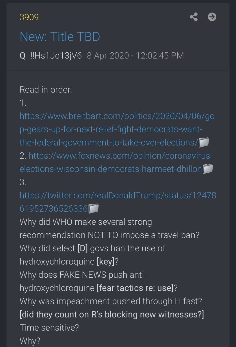 New Q 3909- WHO BENEFITS THE MOST?EVERYTHING AT STAKE.When everything else FAILED….DO YOU ATTEMPT TO CHEAT?Welcome to the [D][People’s Republic of China] party.The Silent War continues..[6+]Q