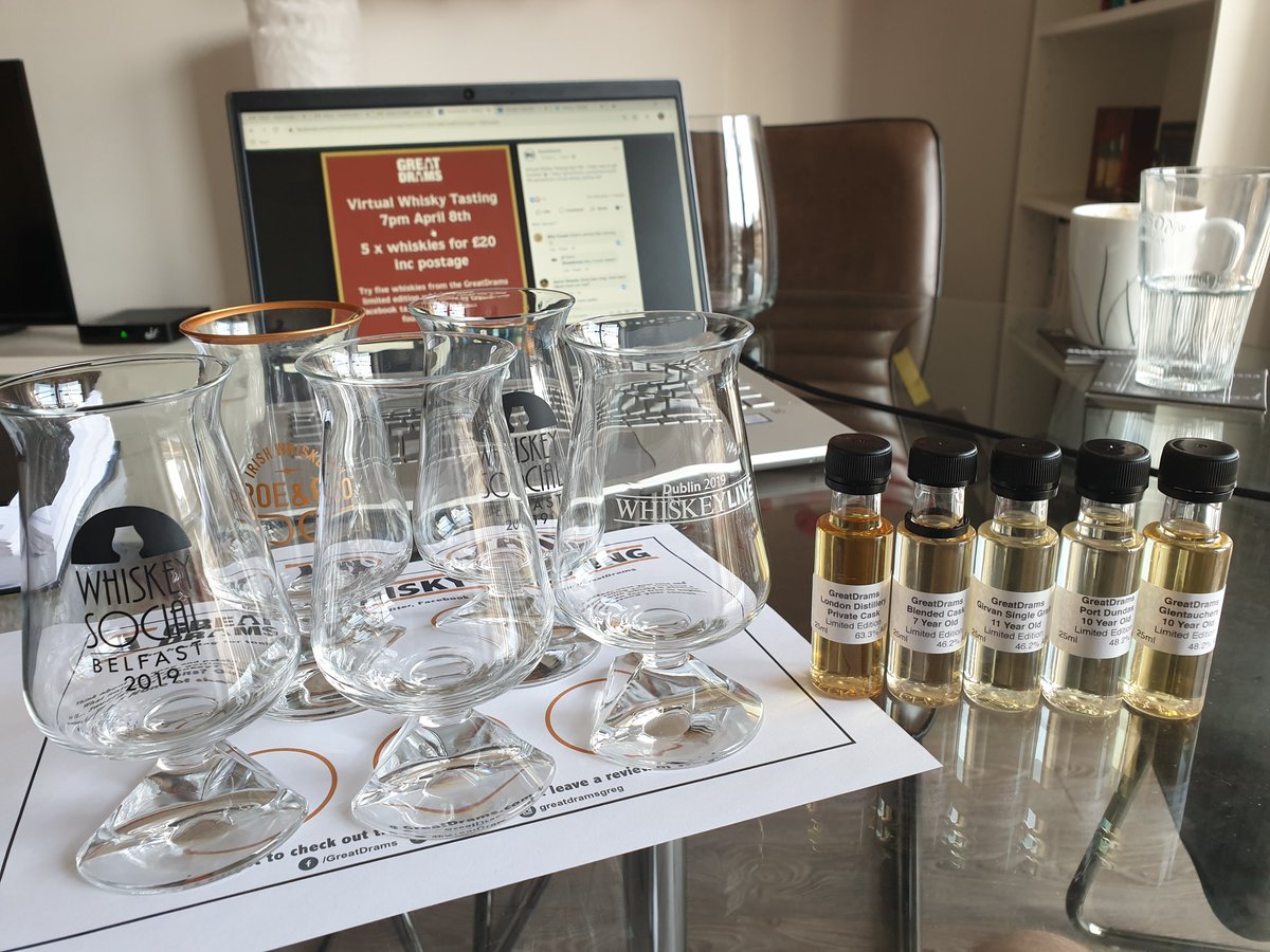 Randles92's tweet image. Expanding the palate.... All set for the @GreatDrams virtual whisky tasting tonight on FB. Some unique and interesting drams in the line up for what should be a fun and educational night! #GreatDrams #Whisky #AlwaysLearning