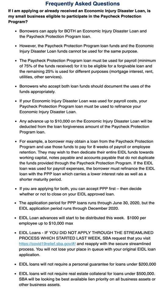jessgroove's tweet photo. ‼️New Information on SBA EIDL 10k Advance‼️
" EIDL Loan Advances will start to be distributed this week. $1,000 per employee up to $10,000 max " #EIDL #COVID19 https://t.co/TpypXIdR7T