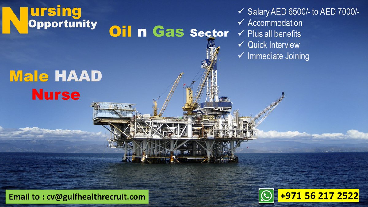 ghrdubai's tweet photo. A reputed and leading Oil &amp; Gas Company in Abu Dhabi has mandated Gulf Heath Recruit to recruit Male Nurses.

Please share your CV – cv@gulfhealthrecruit.com  or send your queries on Whatsapp : +971 543747701

#oilandgashiring #nurse #haad #abudhabi #uae https://t.co/Lcq2tNosfD