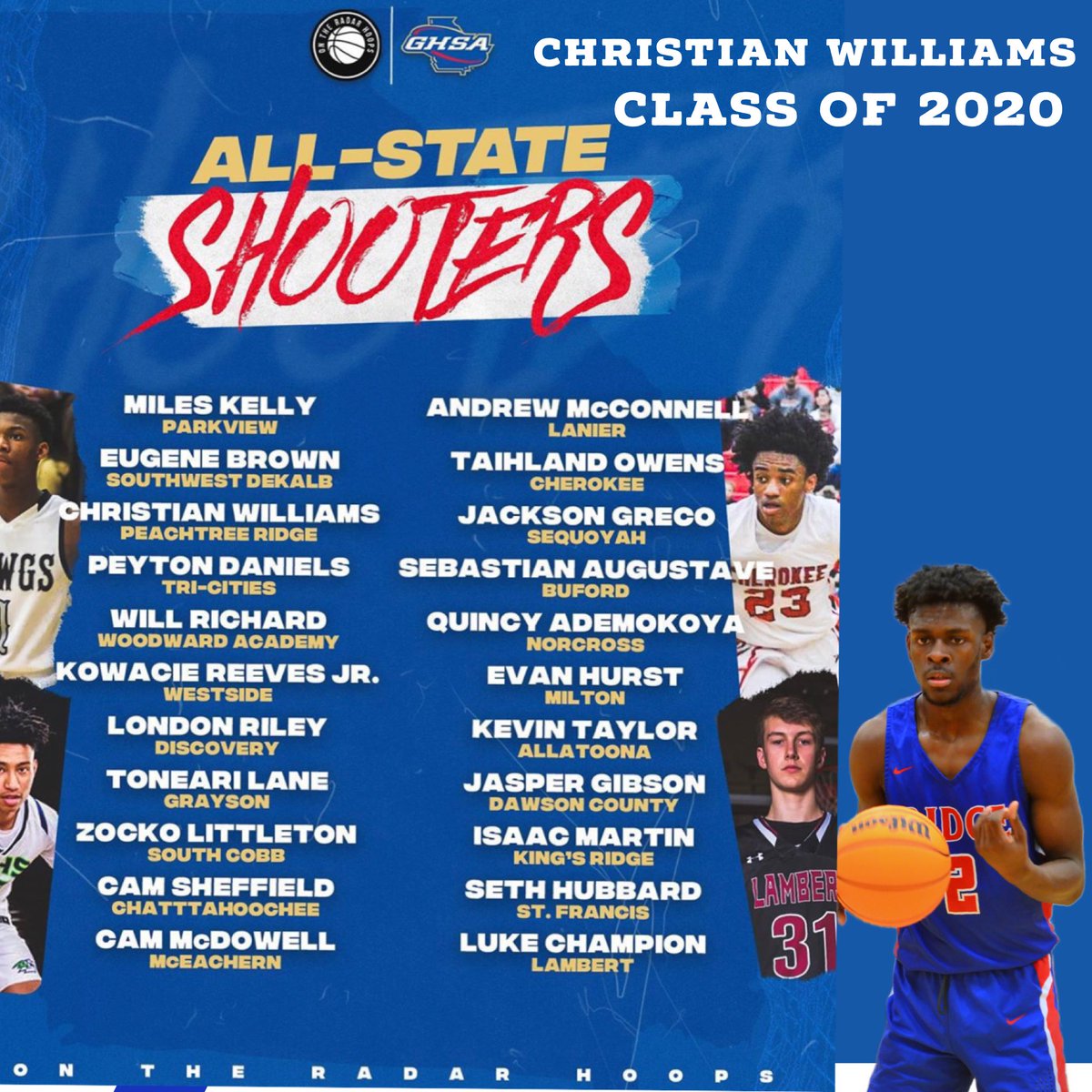 syd23cas's tweet photo. Congrats Christian!  @chris12williams Thanks for the acknowledgement Shun @OntheRadarHoops https://t.co/vOA5SMumk0
